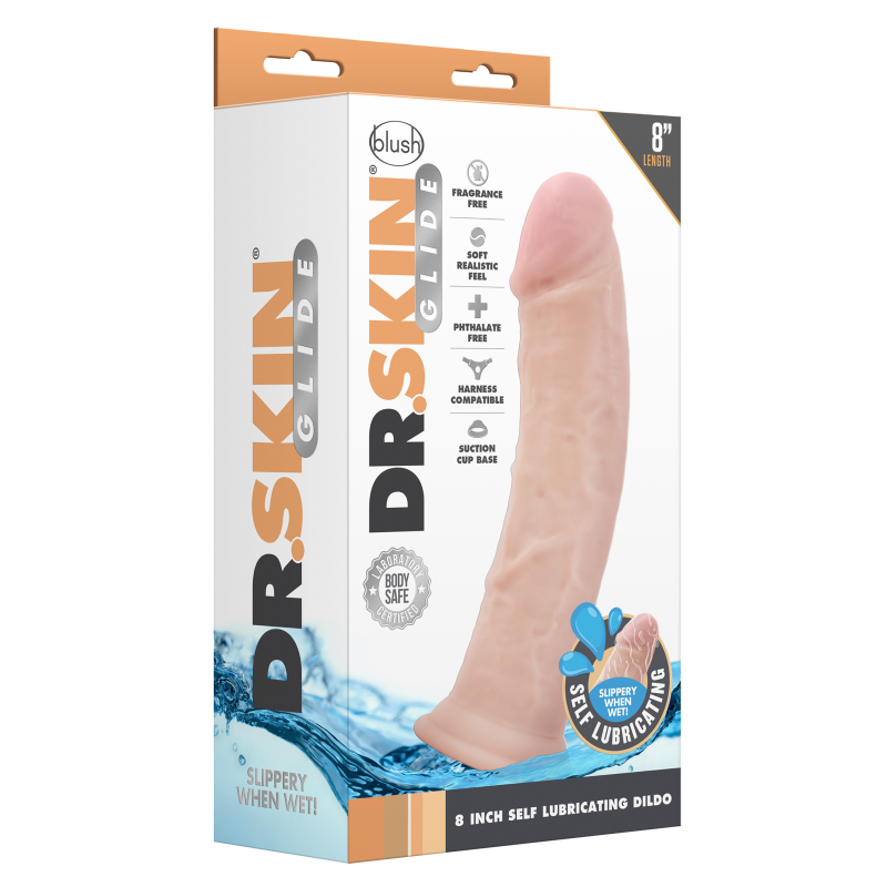 DR. SKIN 8INCH SELF LUBRICATING DILDO